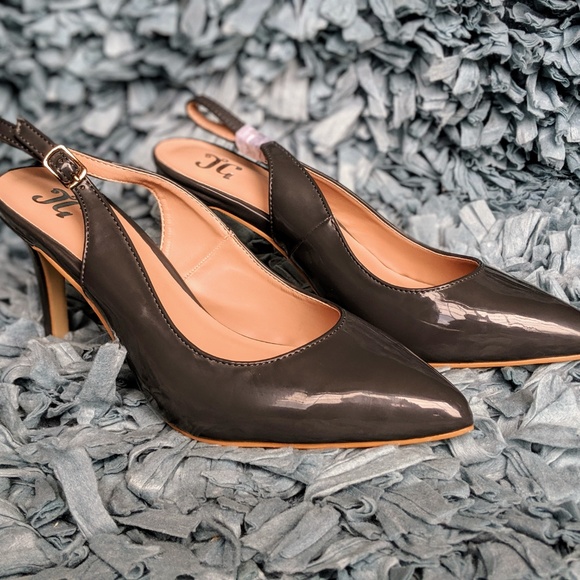 NIB Dark Grey Sling Back (Open Back) Pumps - Picture 4 of 4